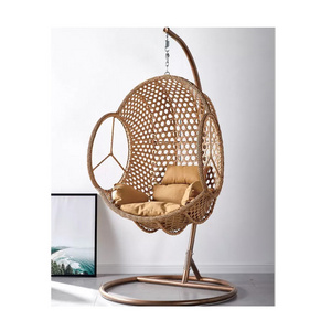 Egg Chair Floor Parts Steel Suspended Taupe Swing Out Stand Metal Cat Large 221 Patio Our Swings Cane Wood Home Moon Rope