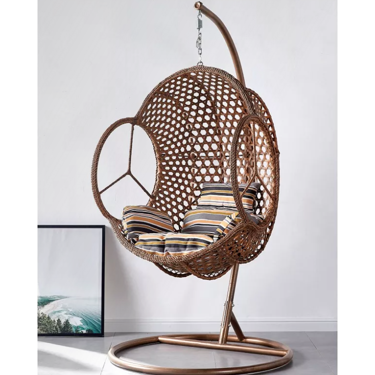 Egg Chair Floor Parts Steel Suspended Taupe Swing Out Stand Metal Cat Large 221 Patio Our Swings Cane Wood Home Moon Rope