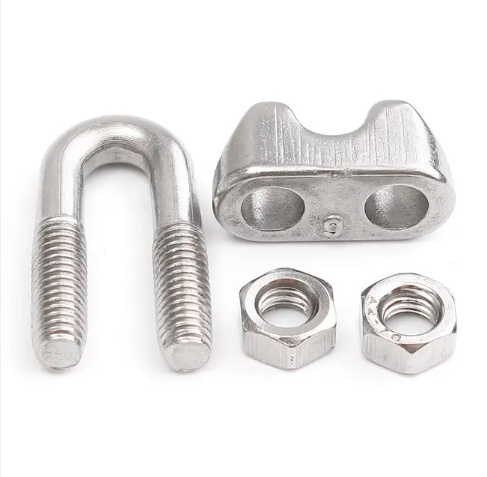 High Polished 6mm 10mm Stainless Steel DIN741 Wire Rope Clip Rigging Hardware