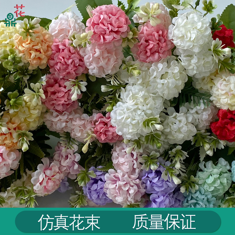 Factory Wholesale Direct Sales 10 Small Ball Photography Landscape Props Silk Flower Home Vase Decoration Artificial Flowers