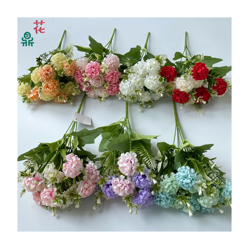 Factory Wholesale Direct Sales 10 Small Ball Photography Landscape Props Silk Flower Home Vase Decoration Artificial Flowers