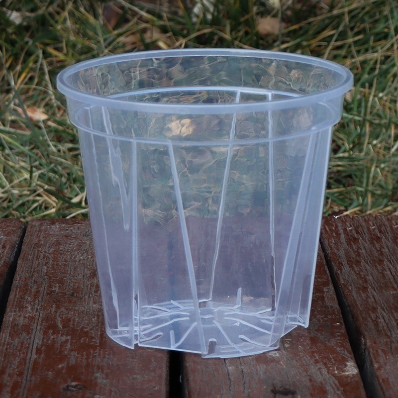 wholesale high transparency breathable control root clear pot butterfly orchid planters transparent plastic flower pots