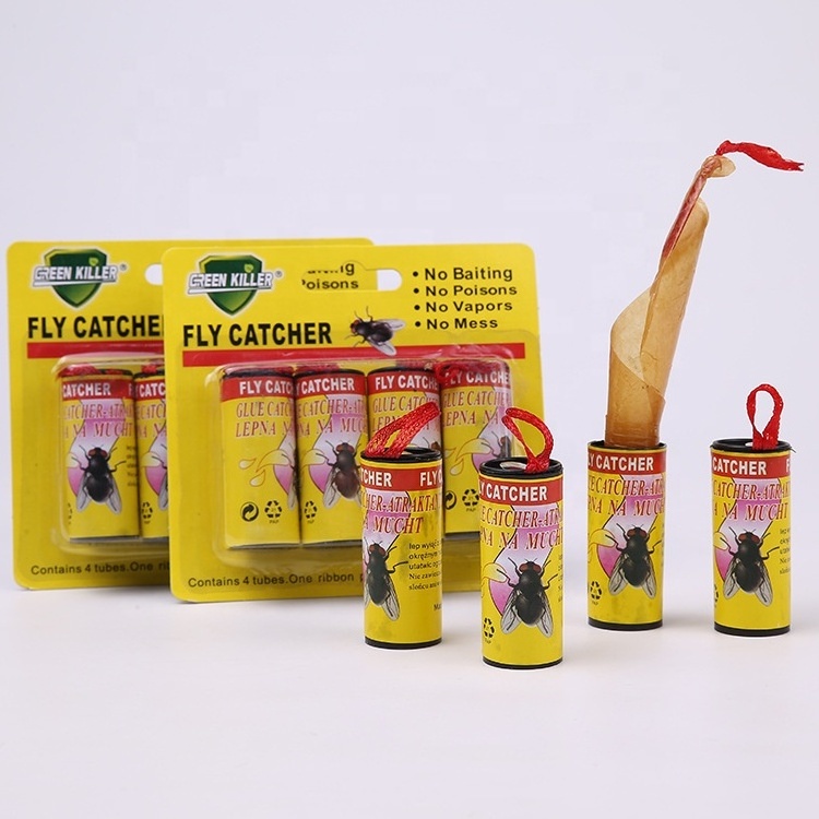 Fly Ribbon Catcher Bug Fly Traps for Indoors and Outdoors Sticky Adhesive Fruit Hanging Strips Scented Flying Insect Paper