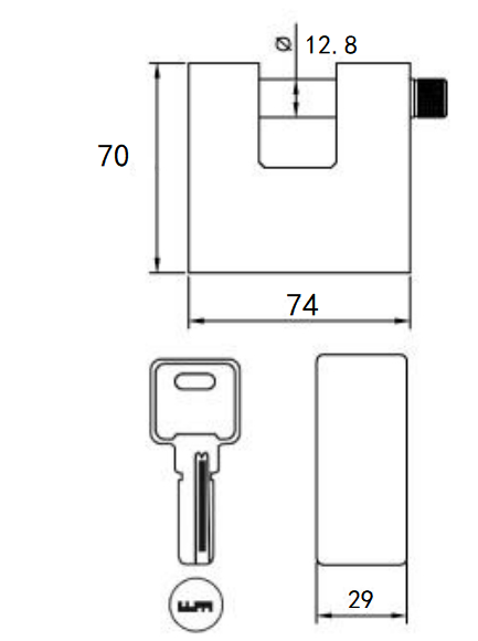 Full-Sheel Steel Stainless Steel Smart Safety Rectangular Padlock for Lockbox Shipping Container Door Lock Box