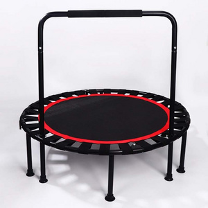 High quality  gym equipment 4ft trampoline outdoor indoor for kids folding trampoline fitness jumping trampoline with armrest