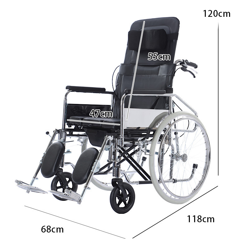 Amazon Hot Selling Steel electroplating Hospital Home Used Manual Portable Folding Lightweight Wheelchair For Sale