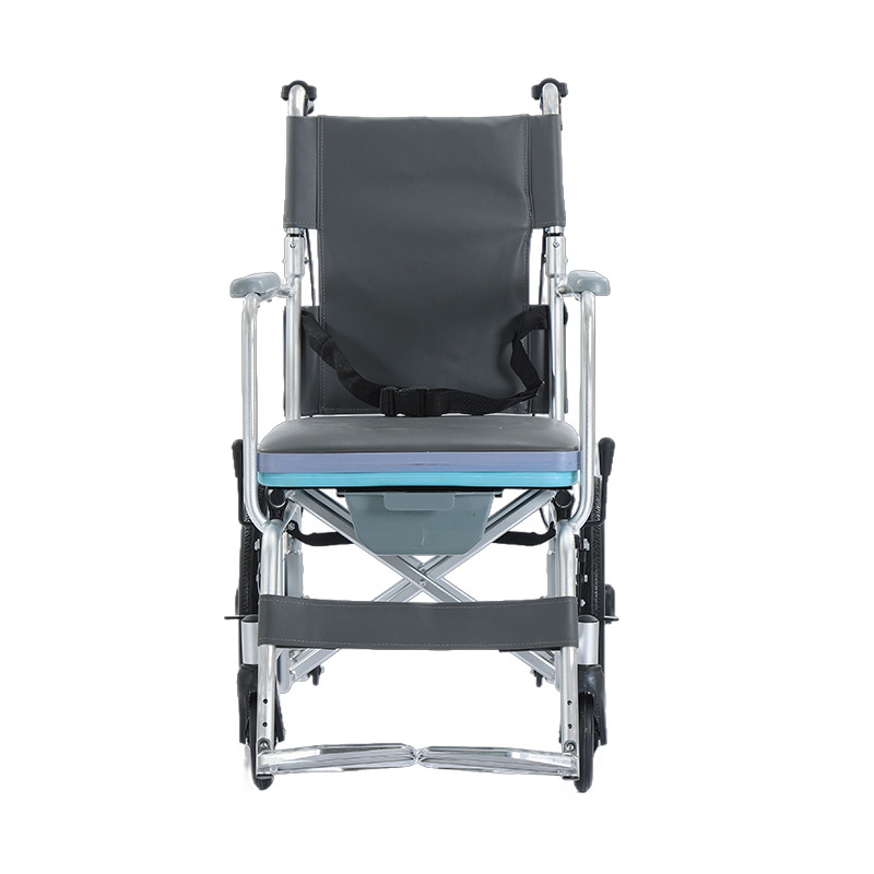 Aluminum alloy wheelchair folding light small portable elderly Waterproof bathing wheelchair