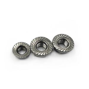 DIN6923 self locking hexagon serrated stainless steel nuts with flange