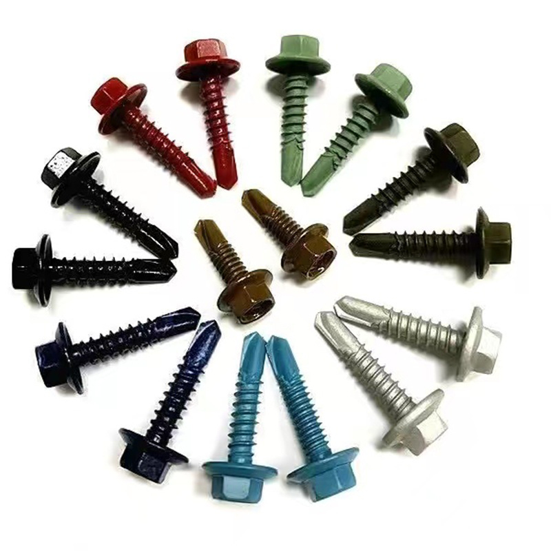 All sizes ruspert coating screw self drilling screw hex flange head roofing screws with washer