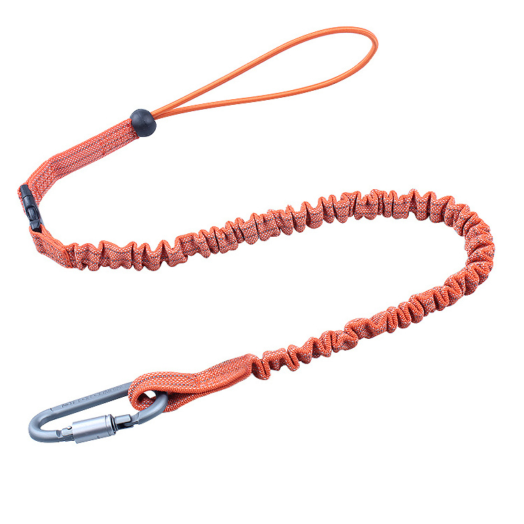 Nylon Material Adjustable Loop End Single Carabiner Outdoor Aerial Work  Anti-Lost Safety Tool Rope Tool Safety Lanyard