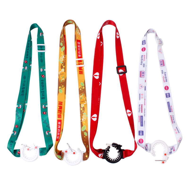 Wholesale Cheap Adjustable Length Water Bottle Strap Neck Lanyard Drink Holder Lanyards With Silicone Buckle