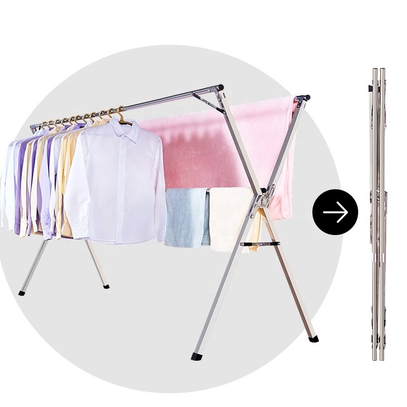 Steel Metal Hanger Men's Kids Clothes Floor Standing Clothing Display Rack For Shoe And Garment