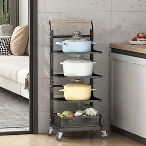 5-Tier Changeable Assembly Carbon Steel Standing Kitchen Organizer Rack Kitchen Storage Shelf Units for Home&Kitchen