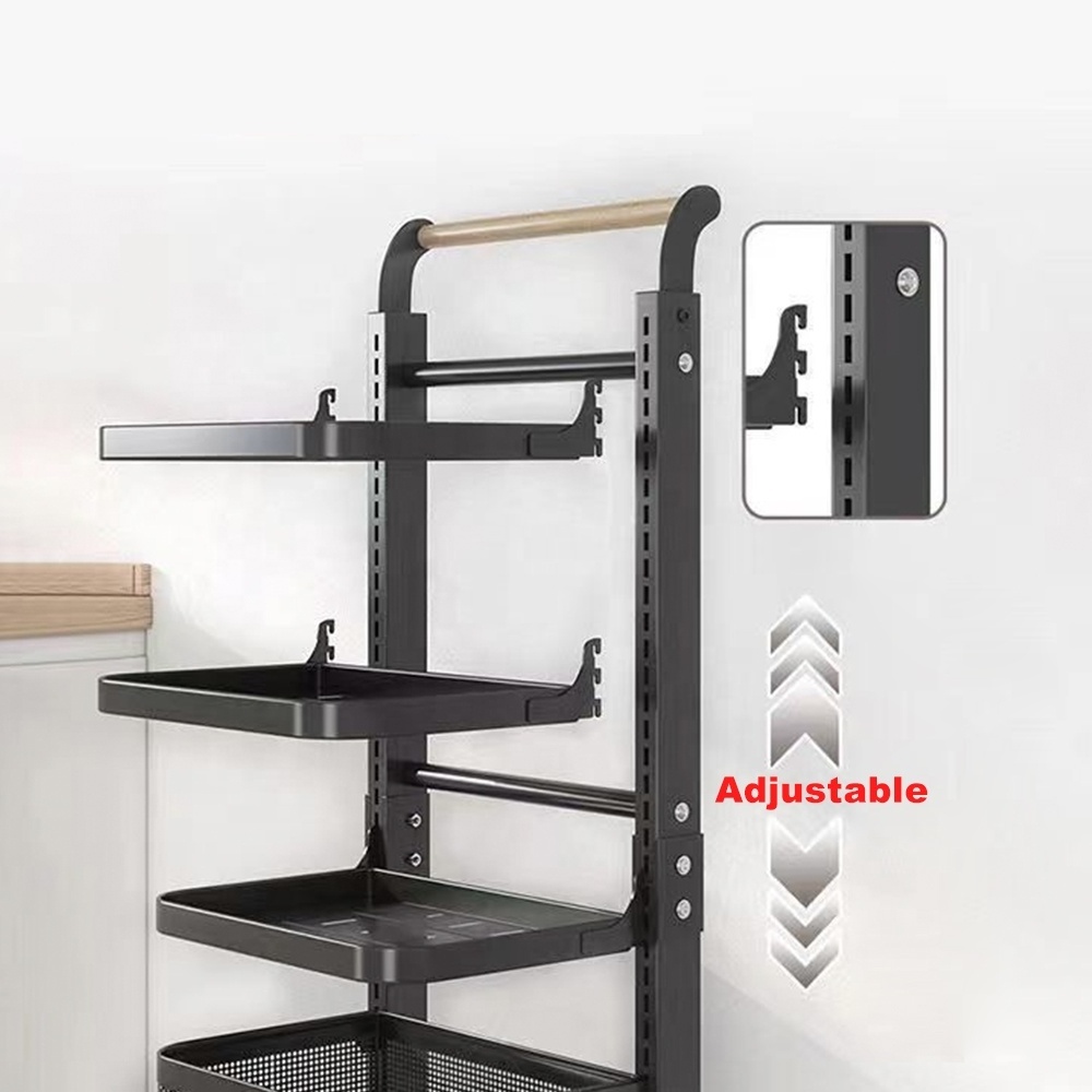 5-Tier Changeable Assembly Carbon Steel Standing Kitchen Organizer Rack Kitchen Storage Shelf Units for Home&Kitchen