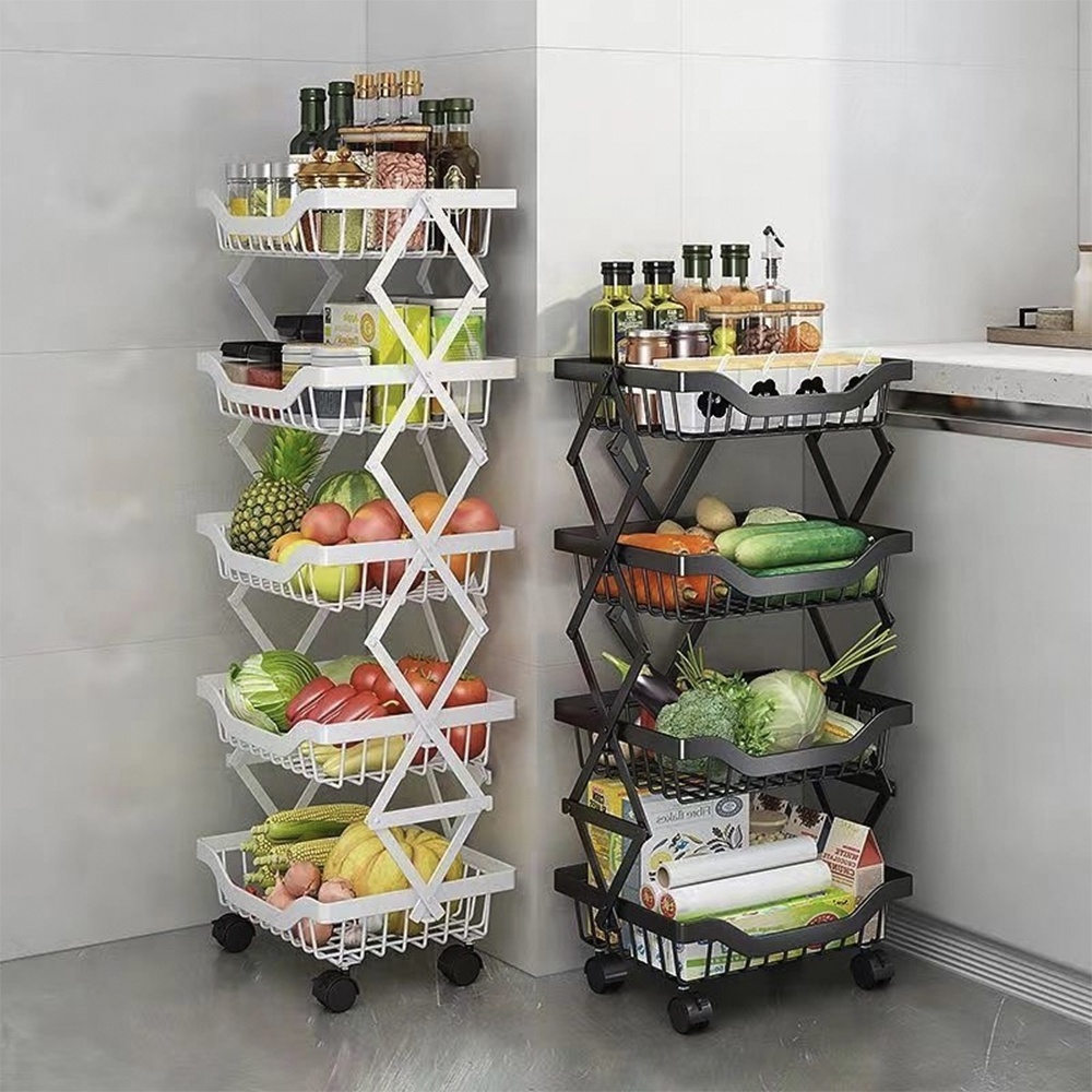 Heavy Duty Storage Shelves on Wheels 3 Tier Rolling Cart Metal Shelving Units Foldable Organizer Rack for Garage Kitchen