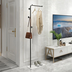 Entryway Coats Racks Freestanding with 3 Hooks L Shape Black Coat Racks with White Base Home Coat Hanger for Clothes