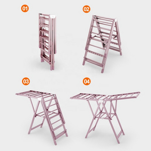 Wings Expandable 4 Shoe Holders Laundry Drying Rack Aluminum Clothes Drying Rack For Washing Line Dry Towel Rail