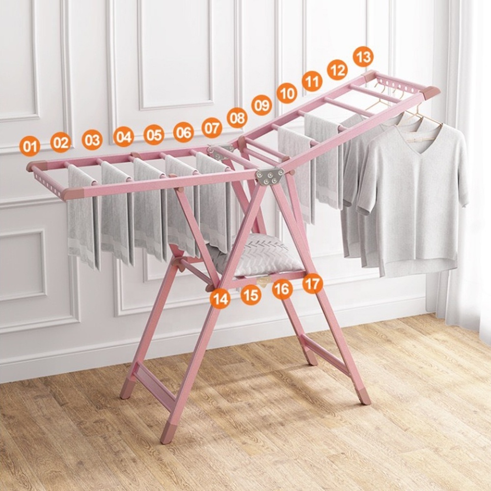 Wings Expandable 4 Shoe Holders Laundry Drying Rack Aluminum Clothes Drying Rack For Washing Line Dry Towel Rail