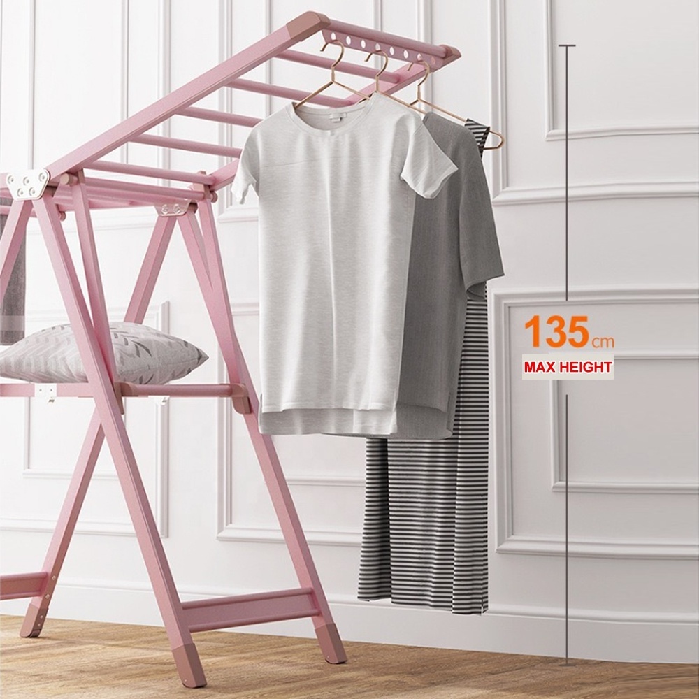 Wings Expandable 4 Shoe Holders Laundry Drying Rack Aluminum Clothes Drying Rack For Washing Line Dry Towel Rail