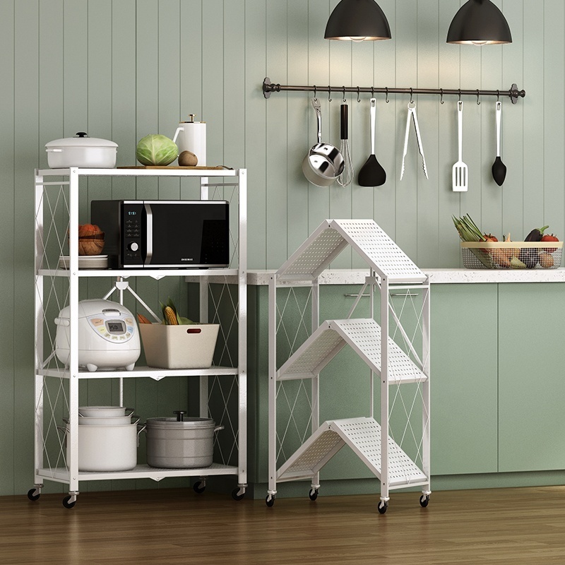 4-Tier Kitchen Baker's Rack Shelving Unit Storage Shelf Adjustable Shelving Metal Kitchen Storage Rack for Living Room Office