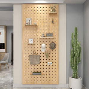 Wooden Pegboard Peg Board Accessory Kit Modular Hanging for Wall Organizer for Entry Way Living Room Office Organizer