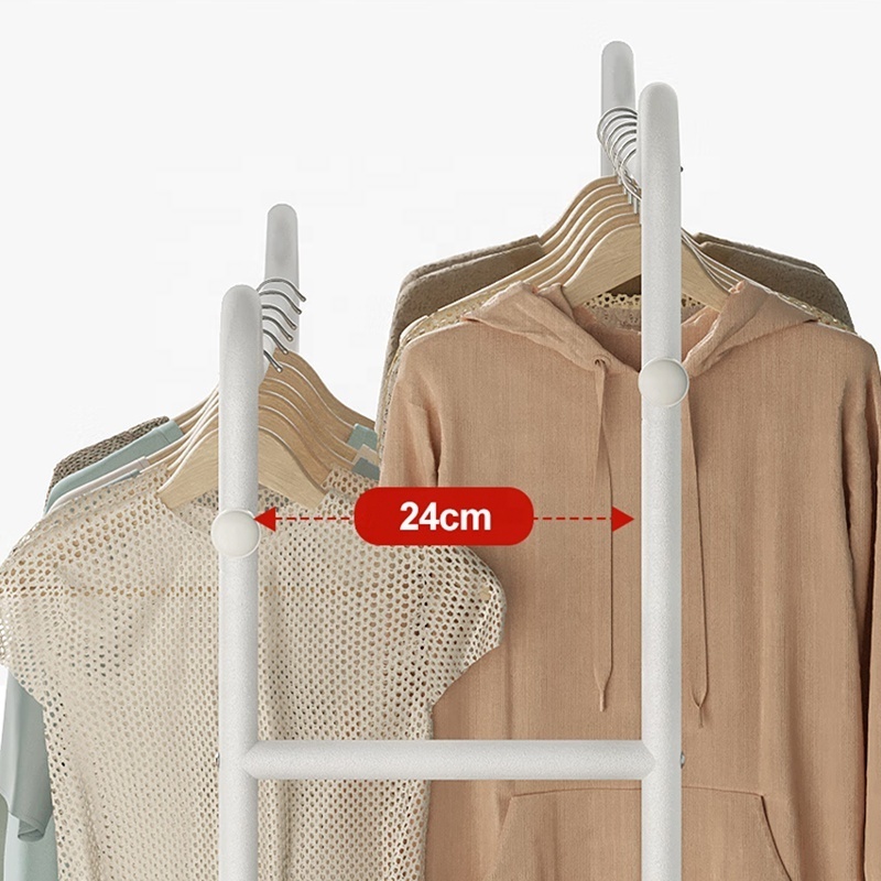 Freestanding  Garment Hanging Coat Stand Small Metal Portable Clothes Organizer Rack for Kids Baby Students and Children's Room