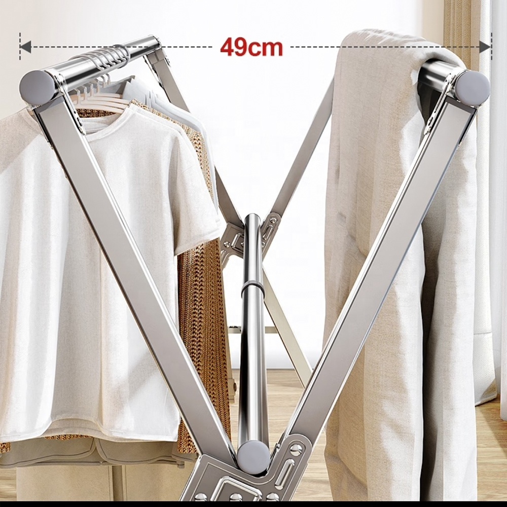 Basics Stainless Steel Foldable Clothes Drying Rack Laundry Rack for Air Drying Clothing