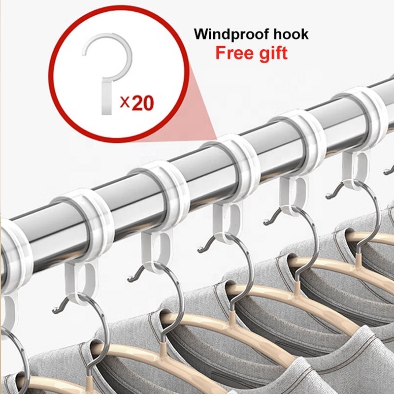 Udear Freestanding Hanger Double Rods m Small Rolling Garment Rack Balcony Clothes Drying Rack