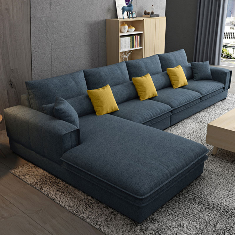 Cheap Nordic Modern Sofa Design L Shape Fabric Velvet Lounge Sectional Office Recline Sofa Set Furniture Couch Living Room Sofas