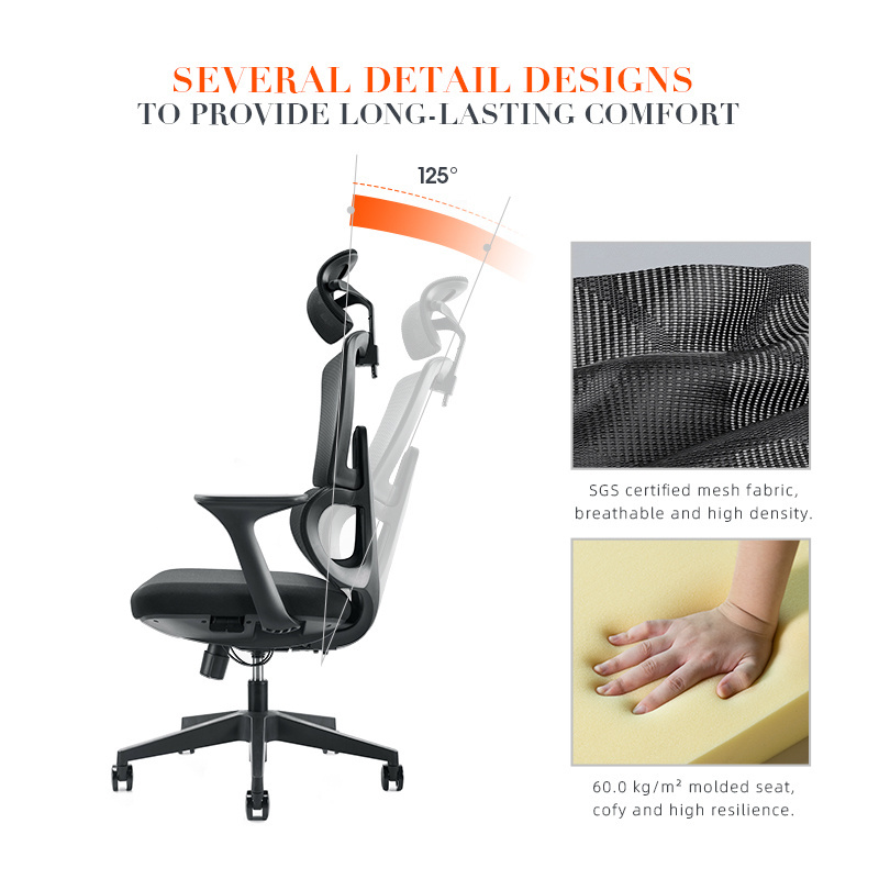 Heavy Duty 4D armrests High Back Swivel Computer Chair back support gaming chair Ergonomic Mesh office Chair for sale