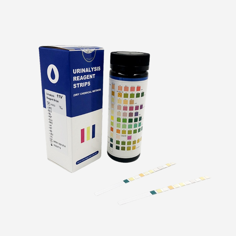 Customized 10 Parameter Urine Ph Test Strips Urine Sugar Test Reagent Strips For Urinalysis