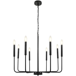 Black Chandelier, 6-Light Farmhouse  Hanging, Light Fixtures Rustic Industrial Modern Chandelier for Bedroom, Foyer and Living