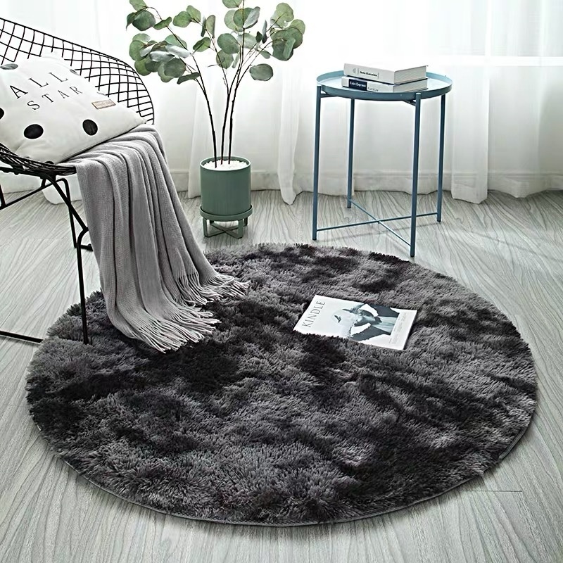 Wholesale fluffy carpet home decoration area rugs polyester material pv pile shaggy carpet