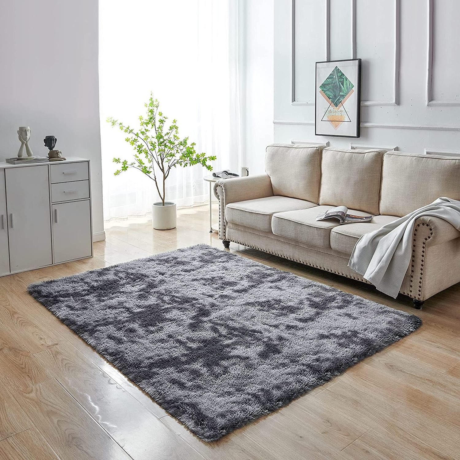 Home decorative tie dye bedroom faux fur home floor large fluffy carpets living room area rugs shaggy carpet