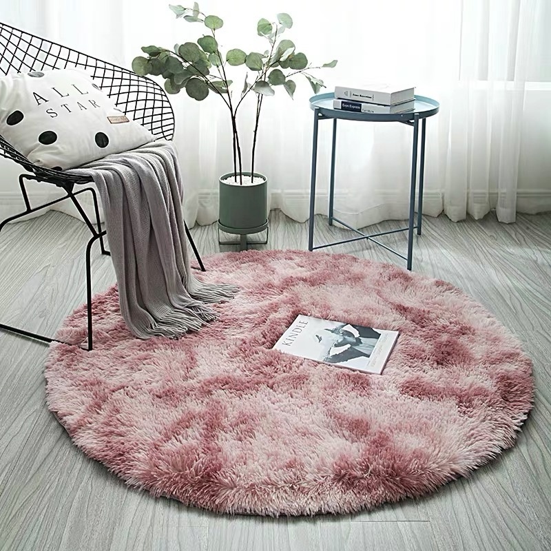 Wholesale fluffy carpet home decoration area rugs polyester material pv pile shaggy carpet