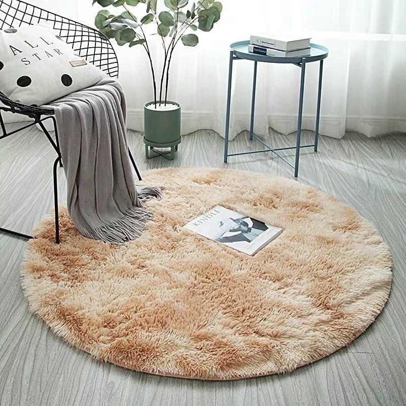 Wholesale fluffy carpet home decoration area rugs polyester material pv pile shaggy carpet