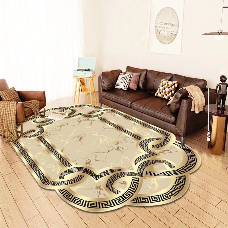 Cheap price Wholesale Modern  Living Room Carpets Turkey style  Gold Rug  LASER CUTTING CLOUD PATTERN  COFFEE RUNNER CARPET