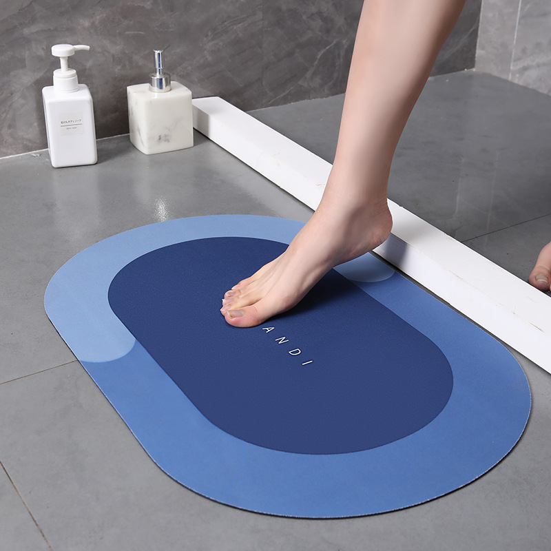 Diatom Mud Flooring Rug Super Absorbent Water Fast Dry  Non-slip Carpet Bathroom Play Rubber Door Mat