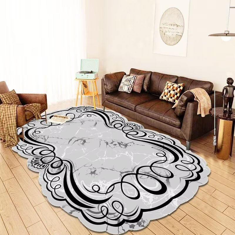 Cheap price Wholesale Modern  Living Room Carpets Turkey style  Gold Rug  LASER CUTTING CLOUD PATTERN  COFFEE RUNNER CARPET