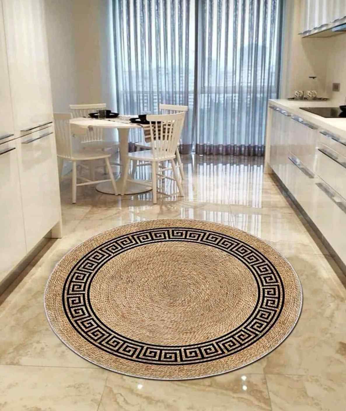 Modern circular carpet thickened chair floor mat round carpet for living room bedroom study