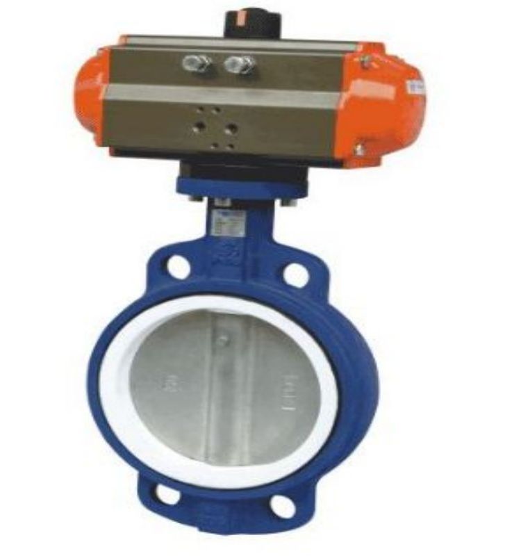 DN50-DN600 D671X-16C pneumatic control soft seal steel casting wafer-type butterfly valve