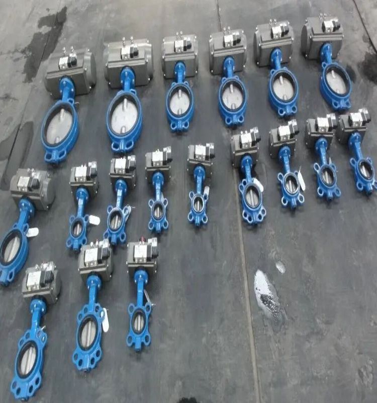 DN50-DN600 D671X-16C pneumatic control soft seal steel casting wafer-type butterfly valve