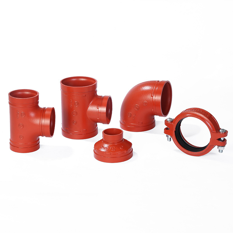 JIANZHI fire fighting ductile gi grooved cast iron pipe fittings coupling Split Flange for fire fightings