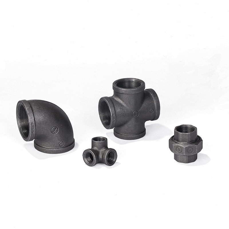 Jianzhi threaded pipe fittings malleable iron fittings plumbing materials gi accessories bmi black