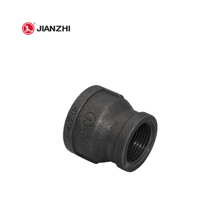 Jianzhi factory multiple specifications Wholesale Malleable black GI Pipe Fittings Plumbing Reducing Elbow Nipple Socket