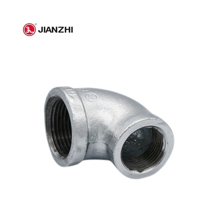 Jianzhi OEM factory gas water HVAC system Wholesale Malleable black GI Pipe Fittings Plumbing Reducing MF equal Elbow