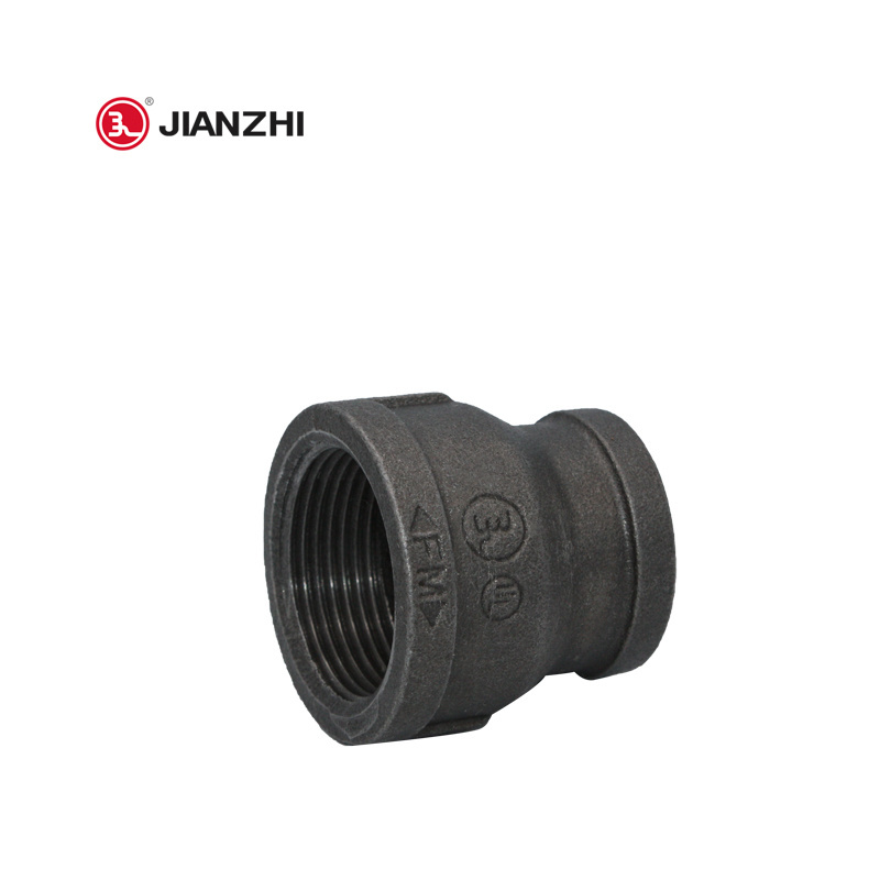 Jianzhi factory multiple specifications Wholesale Malleable black GI Pipe Fittings Plumbing Reducing Elbow Nipple Socket