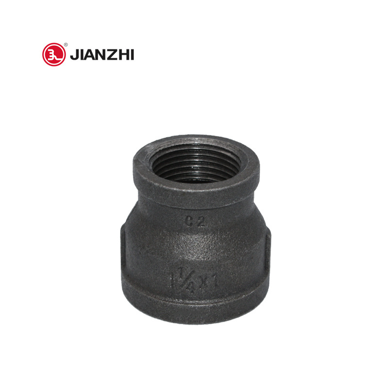 Jianzhi factory multiple specifications Wholesale Malleable black GI Pipe Fittings Plumbing Reducing Elbow Nipple Socket