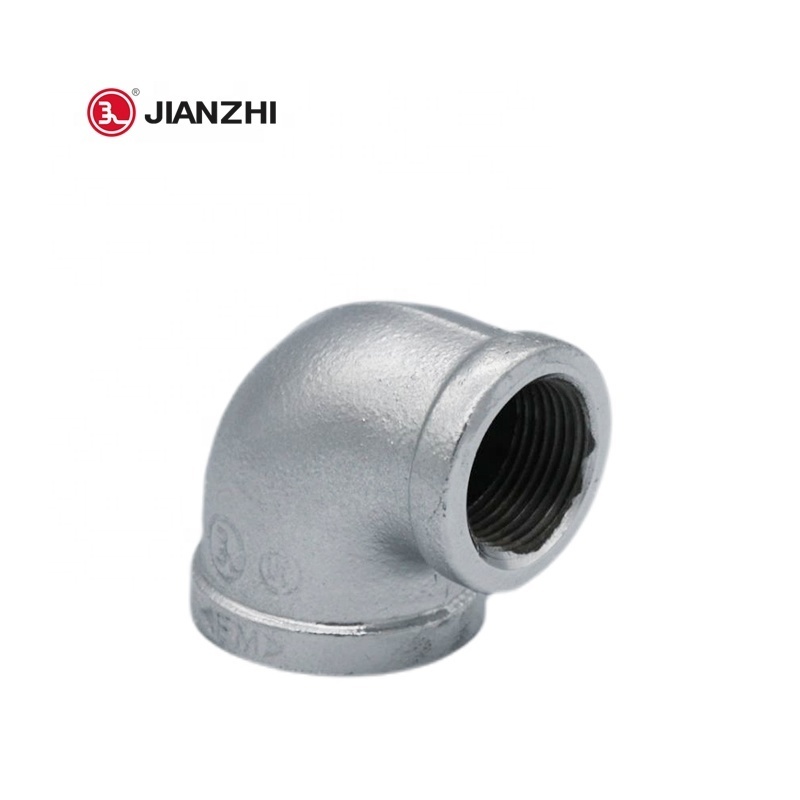 Jianzhi OEM factory gas water HVAC system Wholesale Malleable black GI Pipe Fittings Plumbing Reducing MF equal Elbow