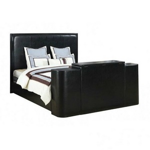 Miles Black Queen Bed with TV Lift  leather TV bed 30" 50" TV bed custom